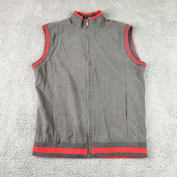 HEAD Sportswear Vest Womens Large‎ Gray & Red Full Zip Mesh Lining With Pockets - Picture 1 of 13